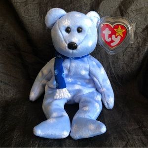 1999 Ty Holiday Teddy with Snowflake Design